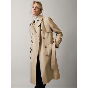 massimo dutti classic cotton trench coat